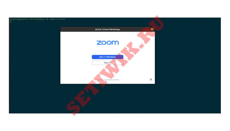 Экрана входа в программу Zoom