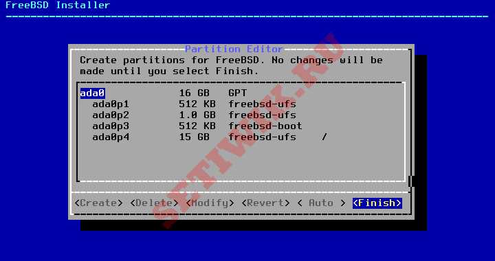 Разделы диска FreeBSD