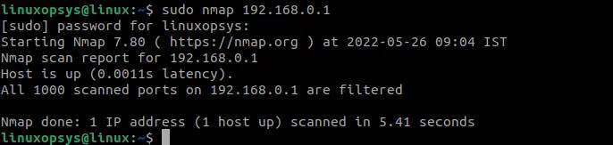 Сканирование указанного IP или хоста