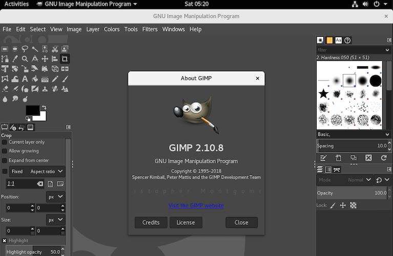 Установка GIMP в Linux Mint 22